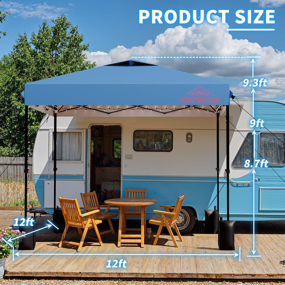 12x12 Pop Up Canopy Tent, Light Blue