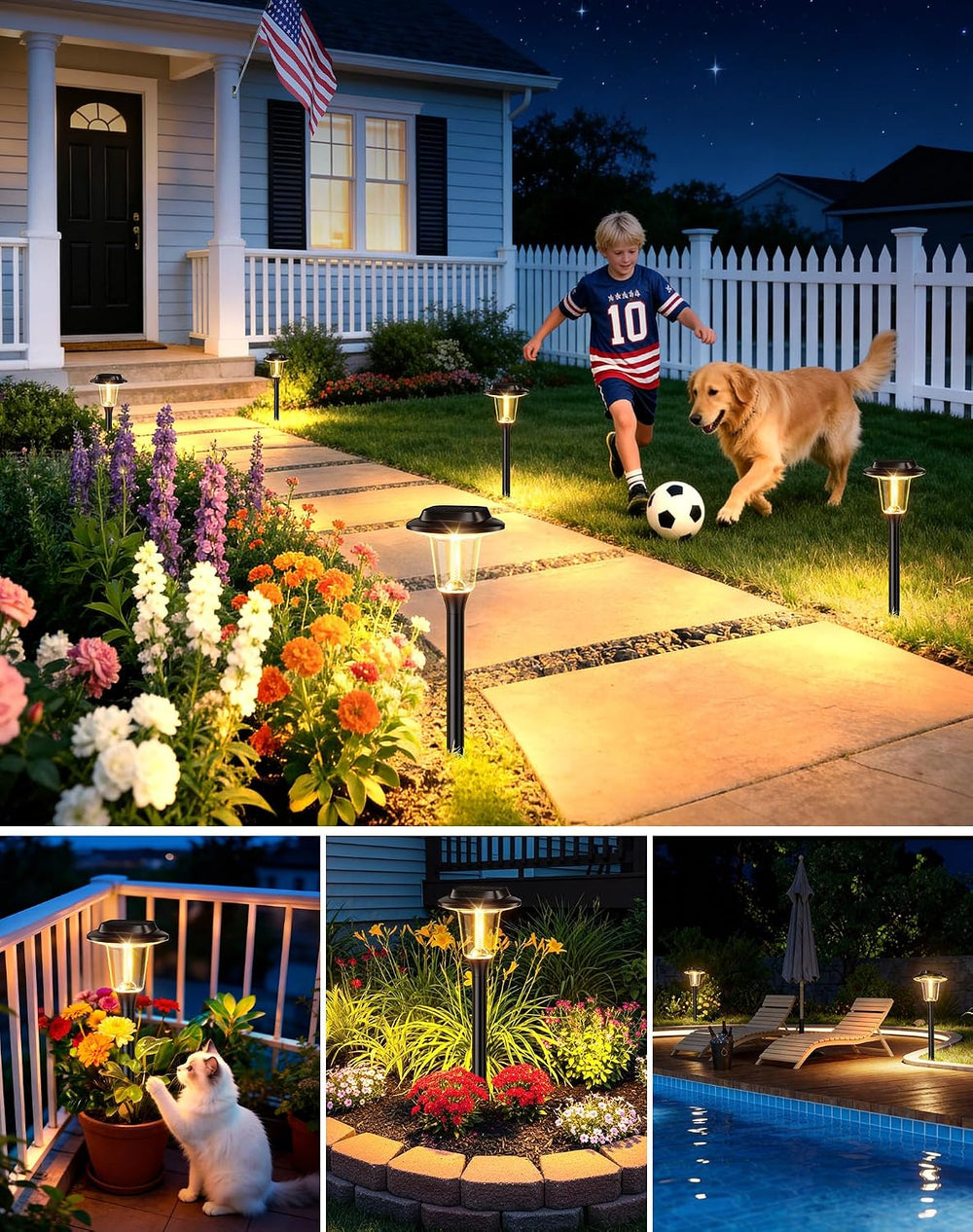 2026 New Solar Pathway Lights, 8 Pack Solar Lights Outdoor, Waterproof IP65, ...
