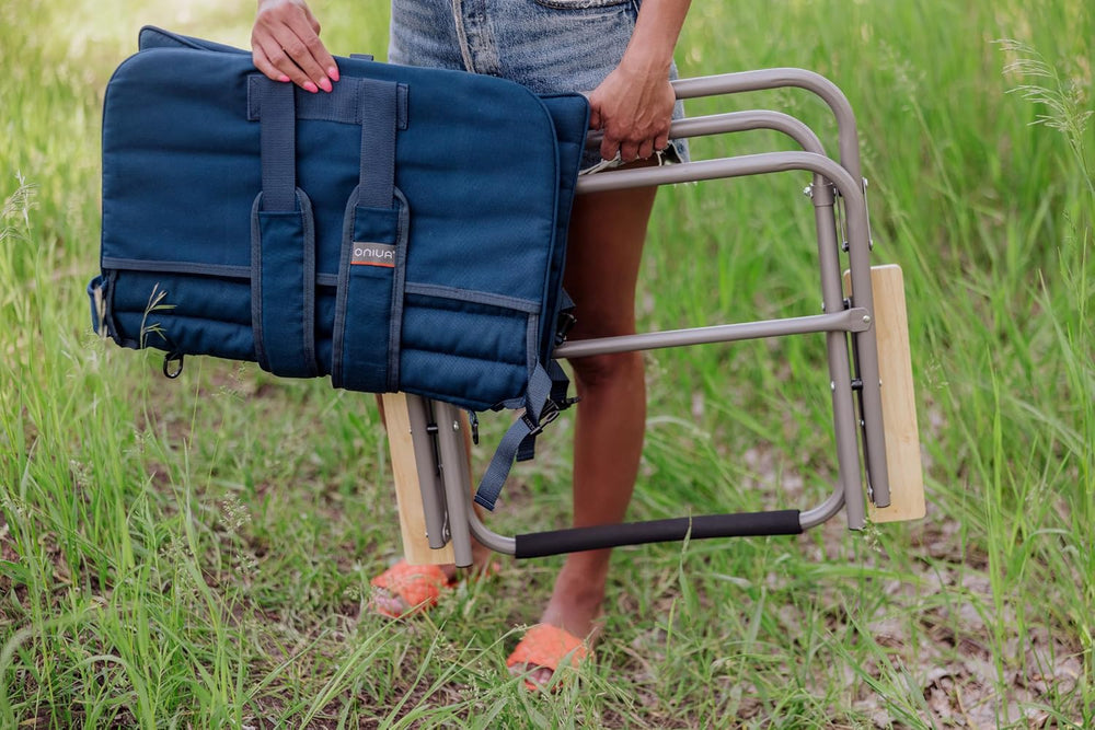 Picnic TIME Descanso Padded Beach Chair, Low Camping Chair with Removable Was...