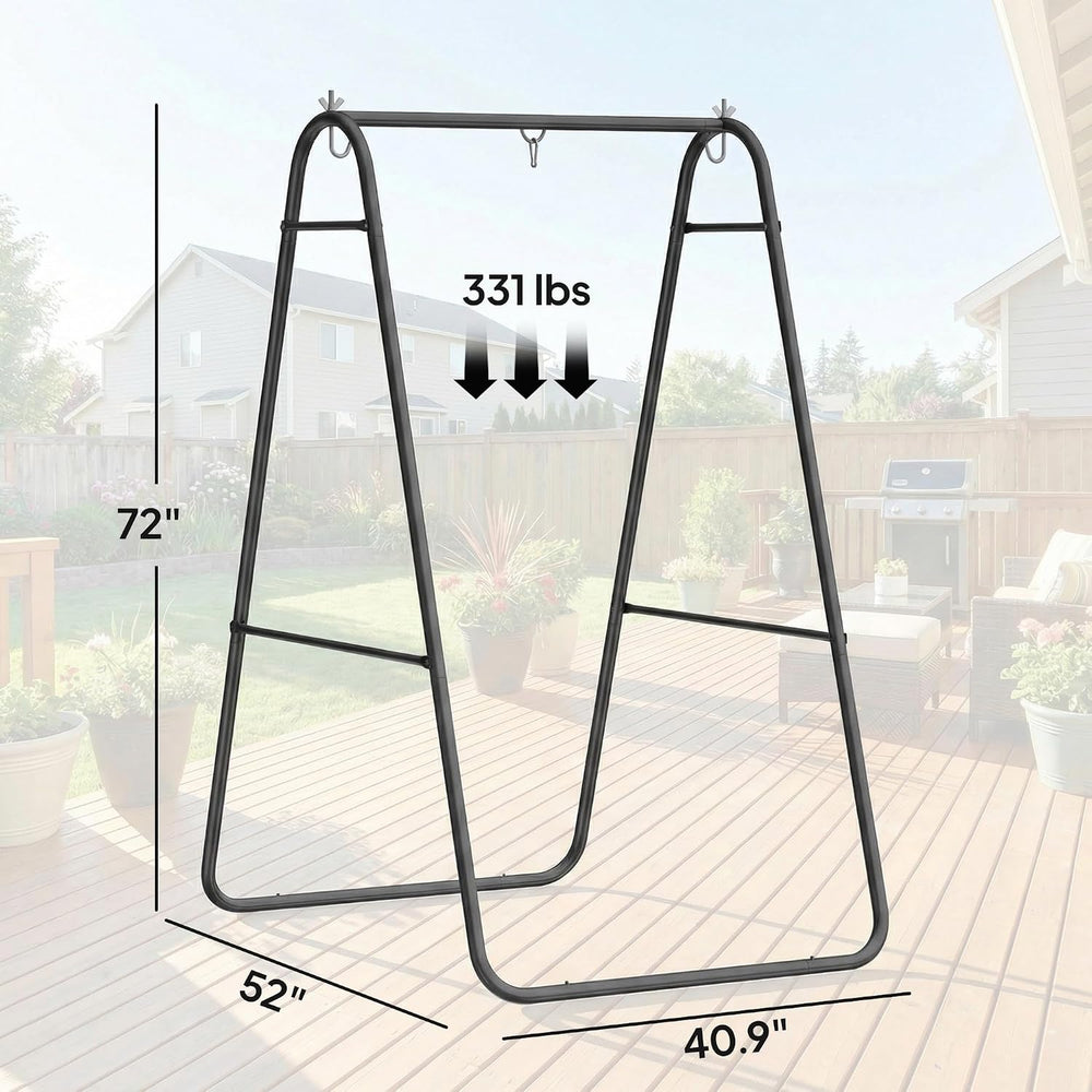 Outsunny Hammock Chair Stand Only Heavy Duty A-Frame for Hammock Black