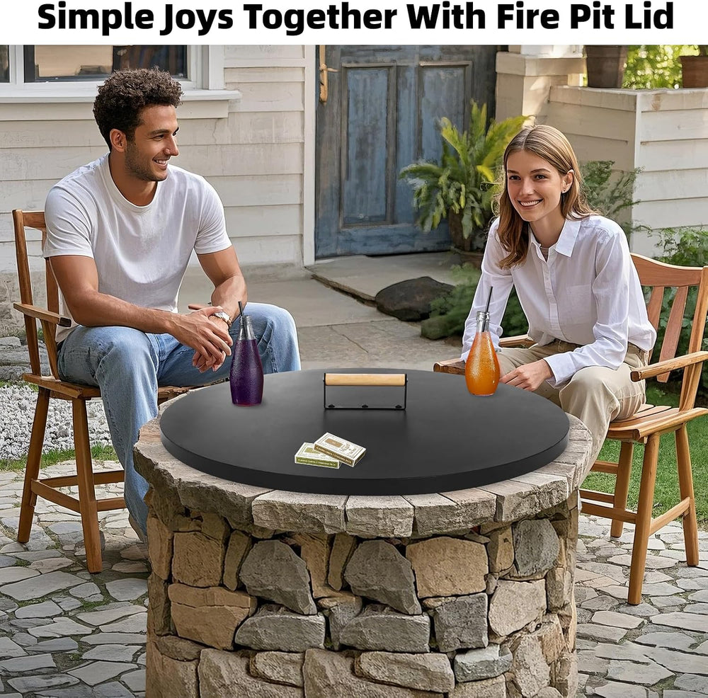 1MORE Fire Pit Lid Round 30"w/Handles,Firepit Cover,All-season Protective
