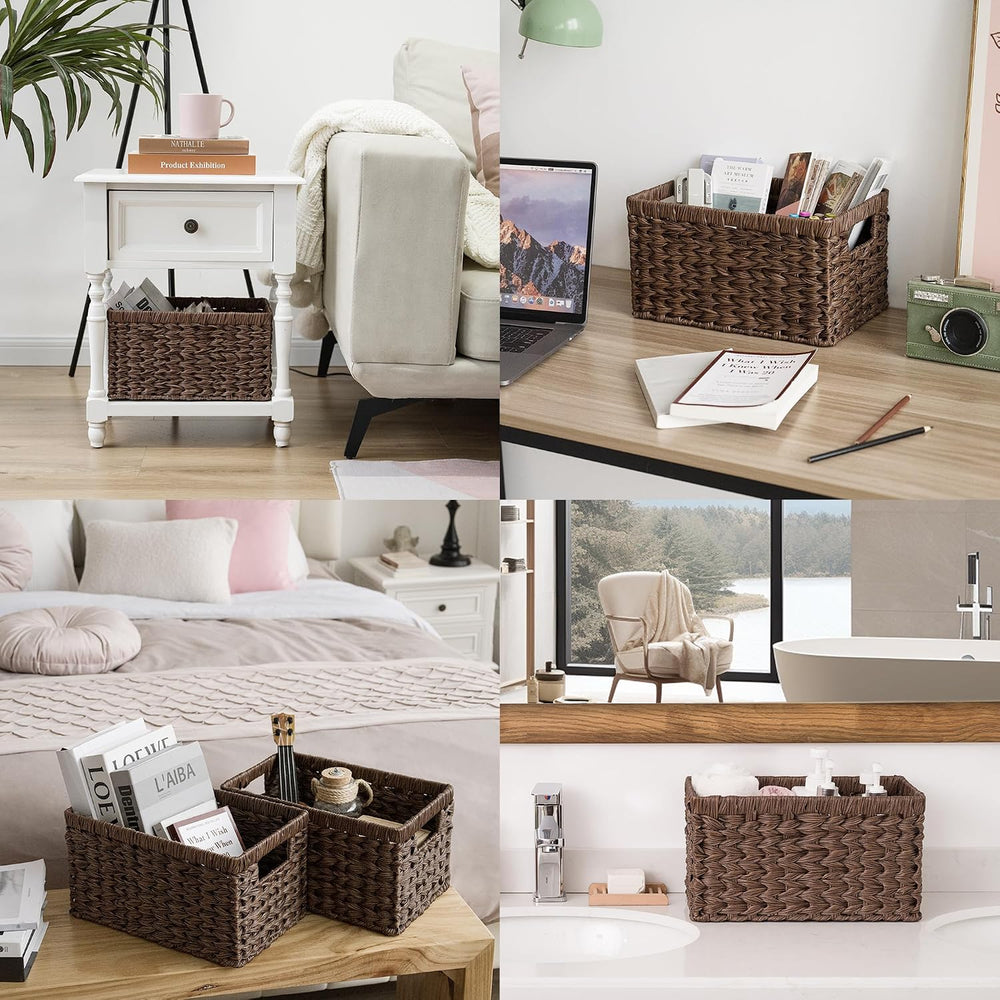 GRANNY SAYS Wicker Storage Baskets for Shelves, Brown Wicker Baskets,2-Pack