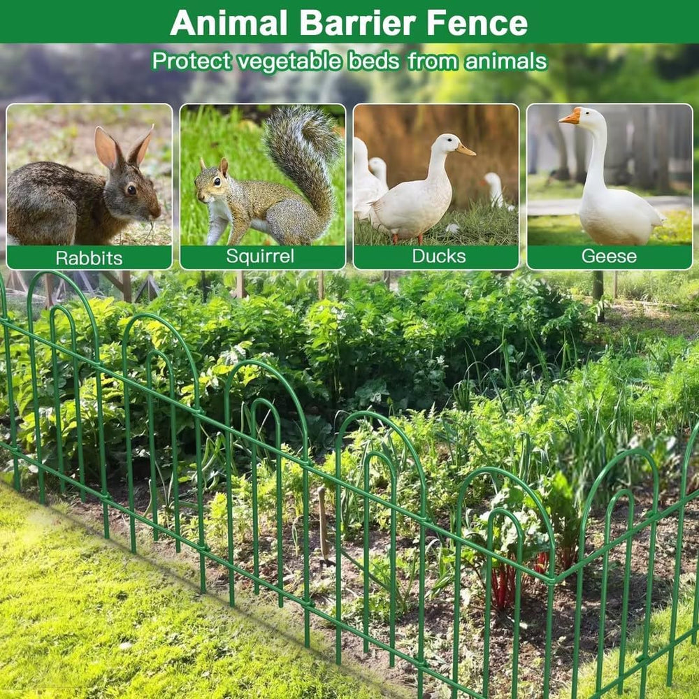 AMAGABELI 14 Panels 32in(H)×20ft(L) Decorative Garden Fence No Dig Rustproof ...