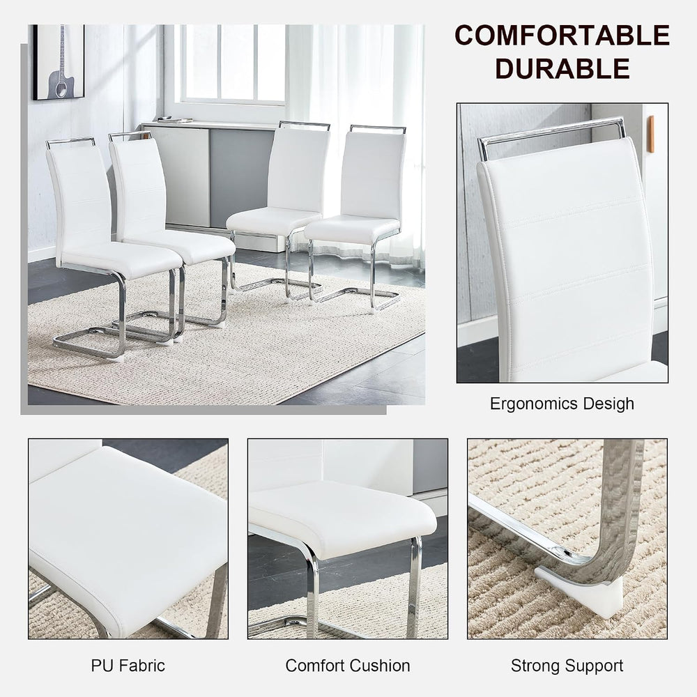 Baysitone Modern Dining Chairs Set of 8, PU Faux Leather High Back Upholstere...