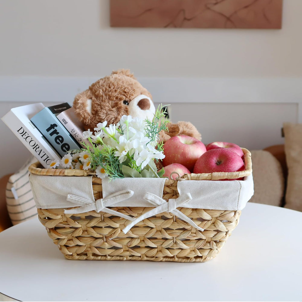 GYASVWU Wicker Picnic Baskets with Handles, Water Hyacinth Basket for Picnic,...