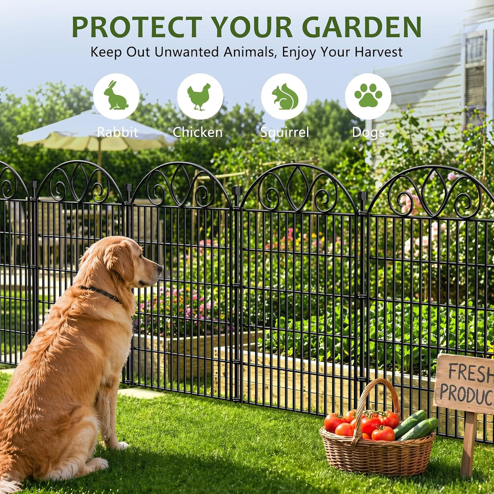 No Dig Garden Fence, Outdoor Dog Fence for Yard, 48 in, 10 Panels