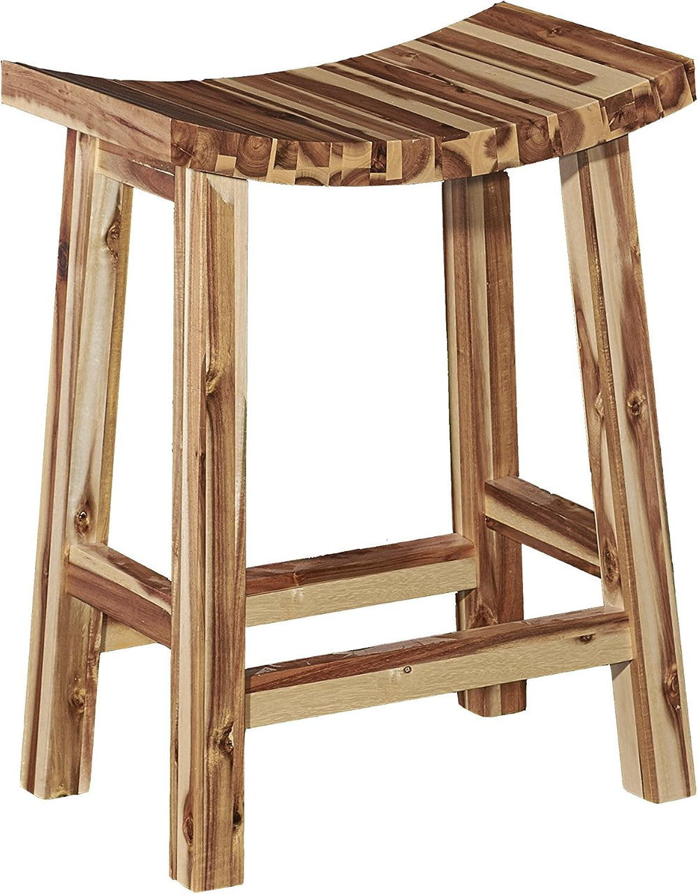 Powell Furniture Dale Saddle Bar Stool Natural Wood