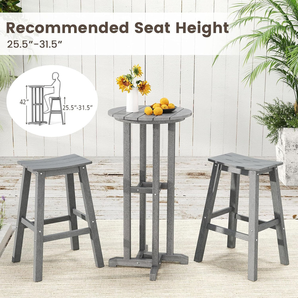 Tangkula 21.5" Round Bar Table, Grey