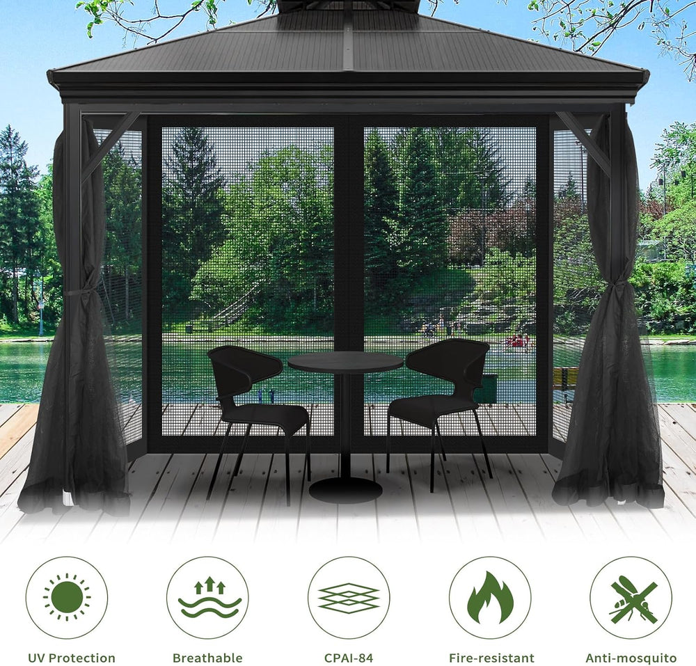 10' x 10' Gazebo & Pop Up Canopy Tent Replacement Mosquito Nettin...