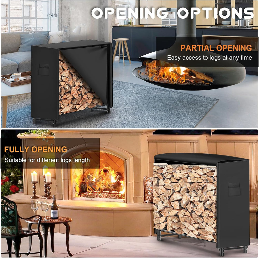 Gtongoko 4FT Firewood Rack Outdoor with Cover Heavy Duty Log Holder
