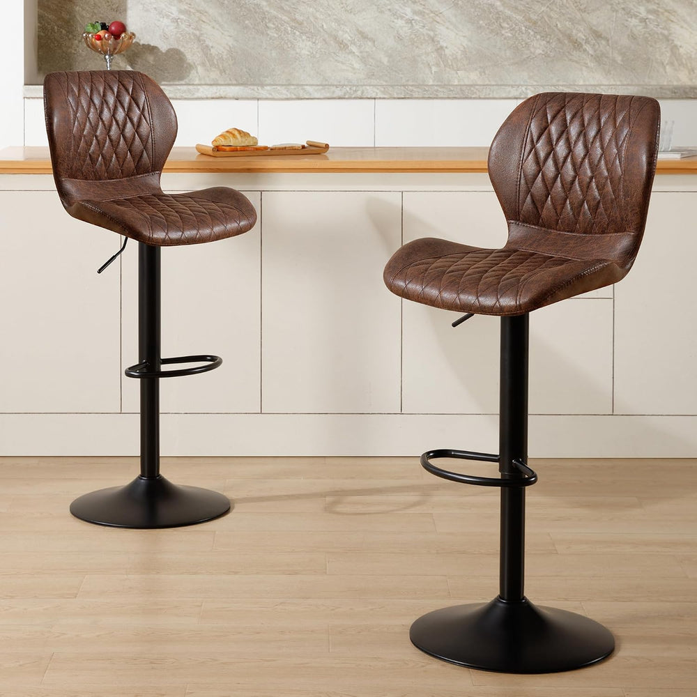 Bar Stools Set of 2, Modern Swivel Counter Height Barstools for Kitchen Islan...