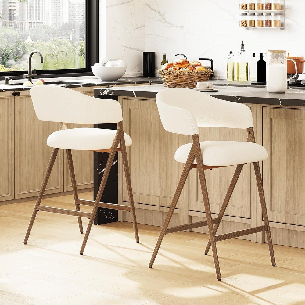 COLAMY Bar Stools Set of 2, 26" Counter Height Barstools with Backs, Mod...