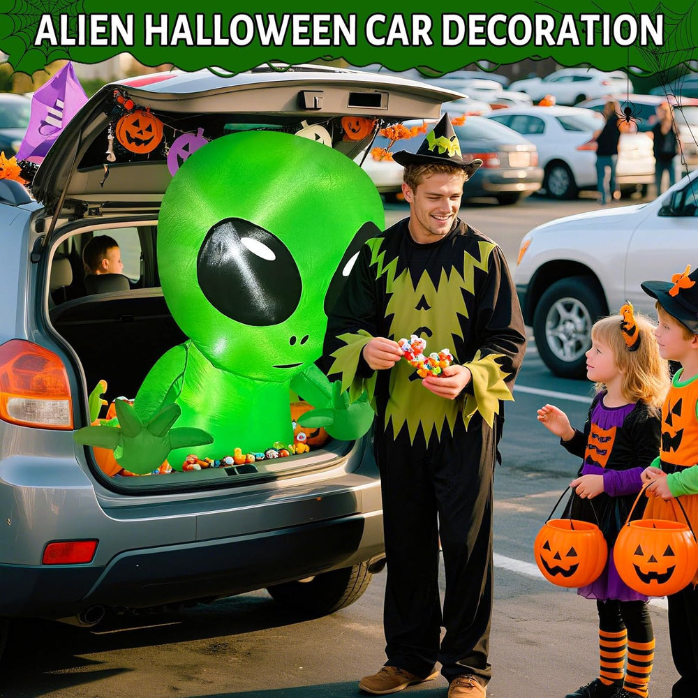 3 FT Trunk or Treat Car Decorations Kit Halloween Inflatable Alien