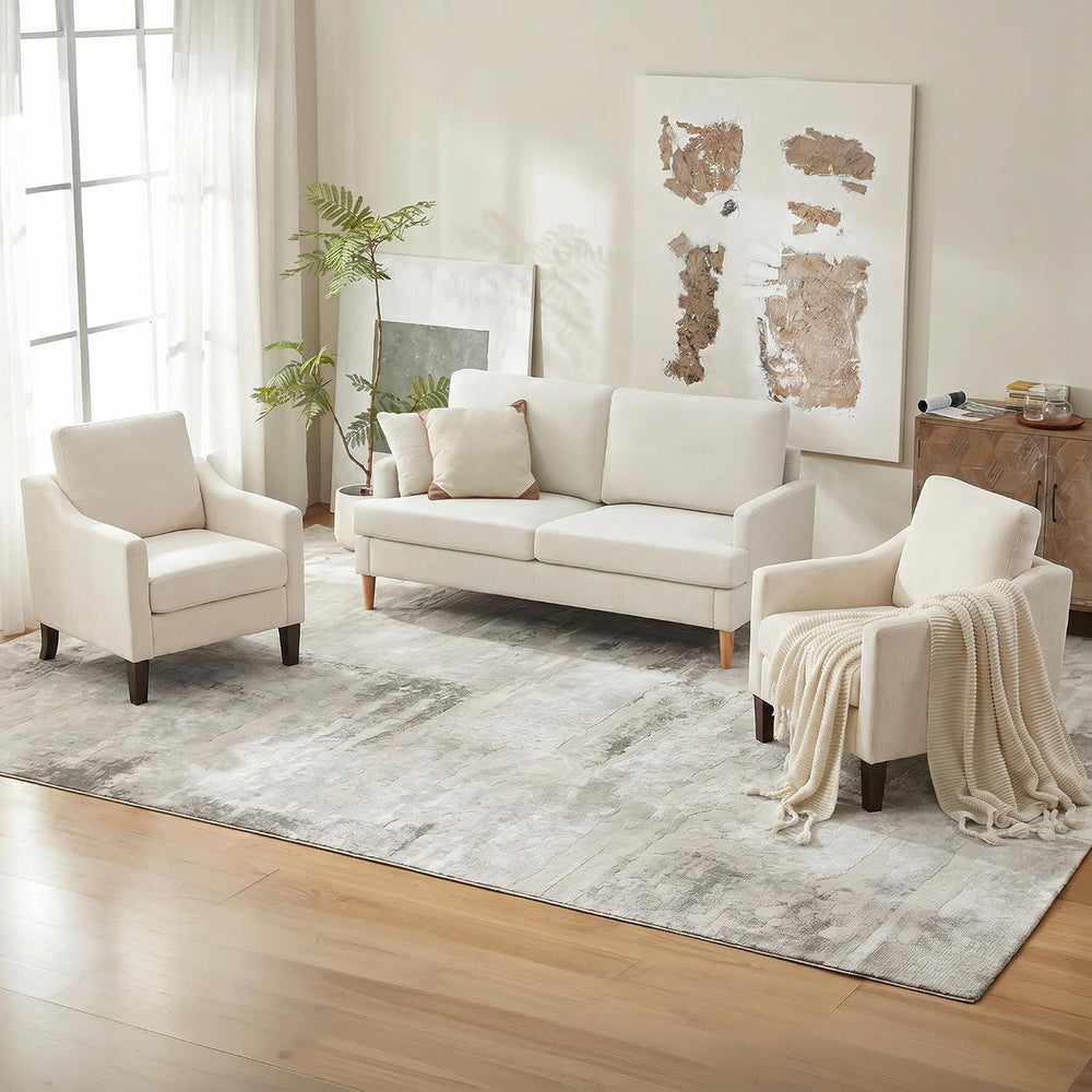 VKNOW Accent Chairs, Modern Upholstered Armchairs, Beige