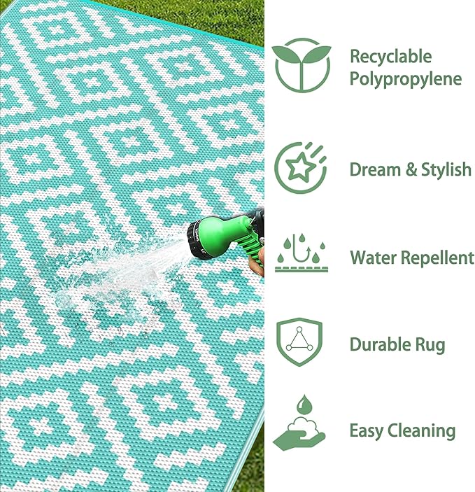 GENIMO Outdoor Rug for Patio Clearance, 6'x9' Waterproof Camping Mat,...