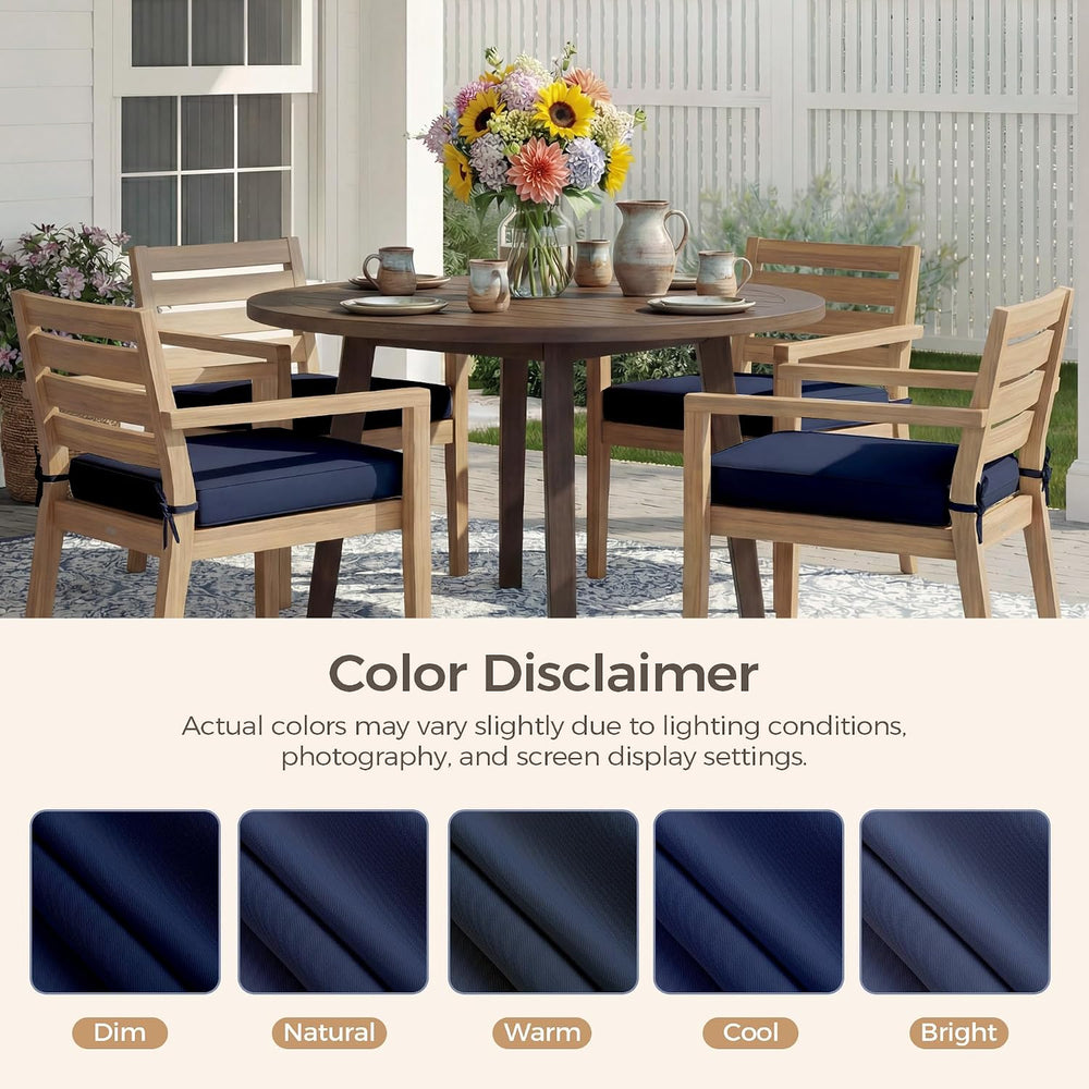 UNIKOME Outdoor Chair Cushions Set of 4, Water Resistant Patio Seat Cushions ...