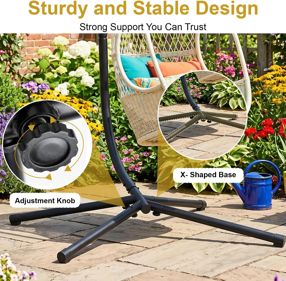 FDW Hammock Chair Stand, Outdoor Solid Steel Heavy Duty Construction for Hang...