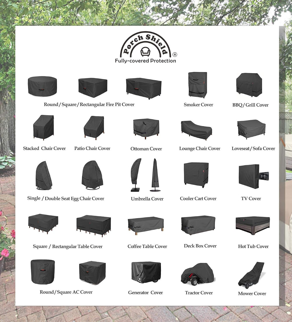Porch Shield Fire Pit Cover - Waterproof 600D Heavy Duty Fade Resistant Round...