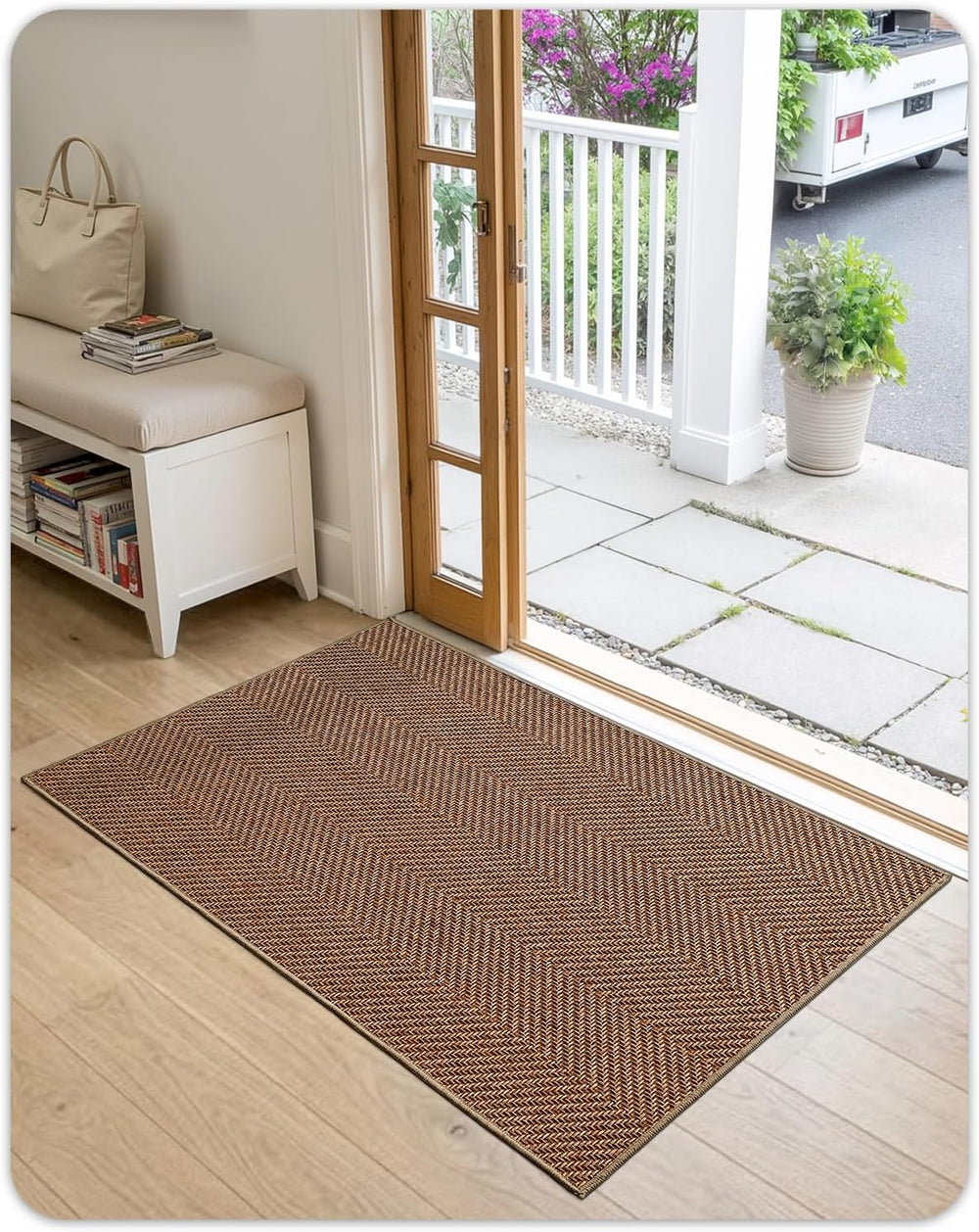 Color&Geometry Ultra Thin Indoor Door Mat 48"x72"Entrance Mat,W...