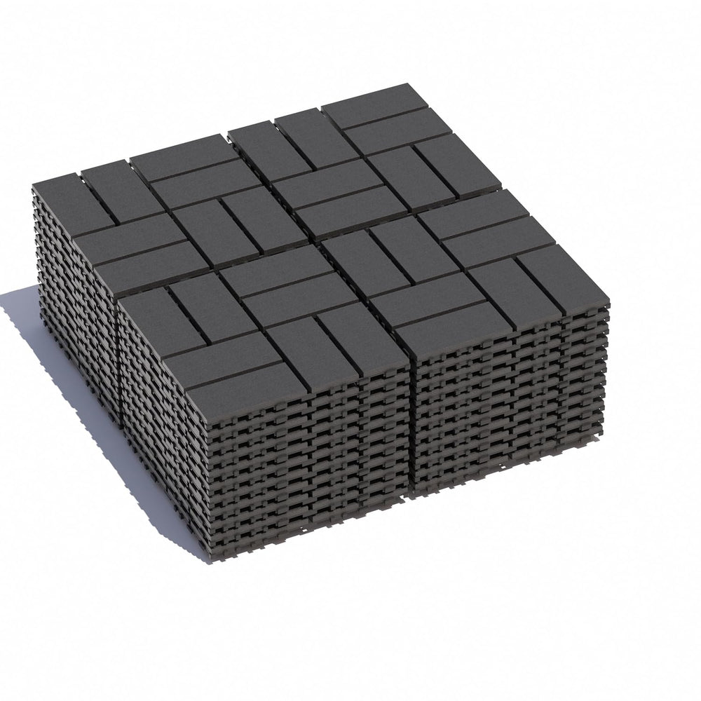 44 Sq. ft Plastic Interlocking Deck Tiles, ACIDBOLT 44 PCS 12" x 12"...