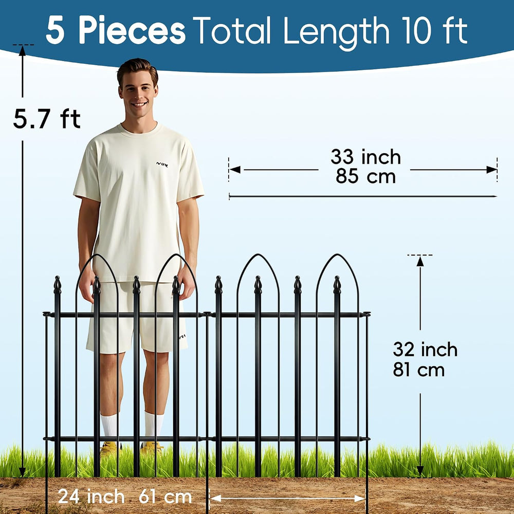 Thealyn Garden Fence 32" H x 24" W (5 Panels, Total 10 ft)