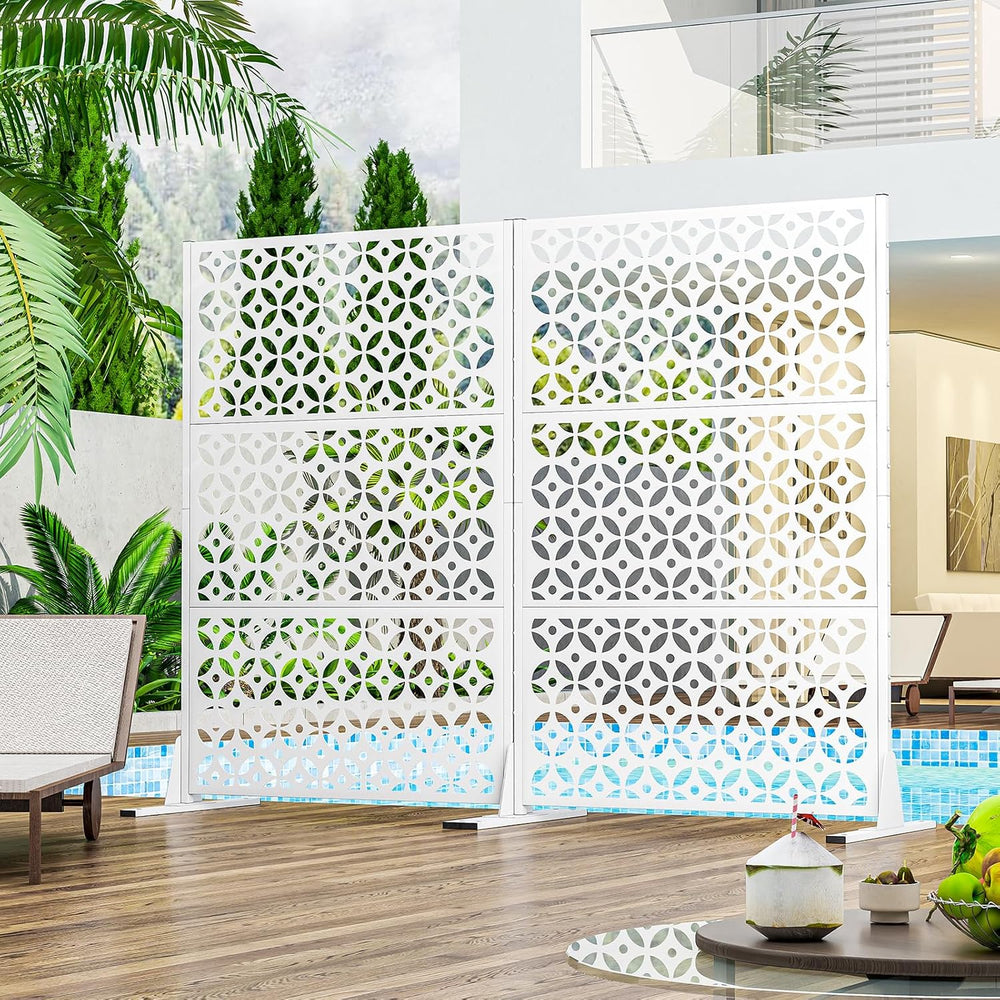 Metal Outdoor Privacy Fence 72" H×45.7" W Balcony Privacy Screen