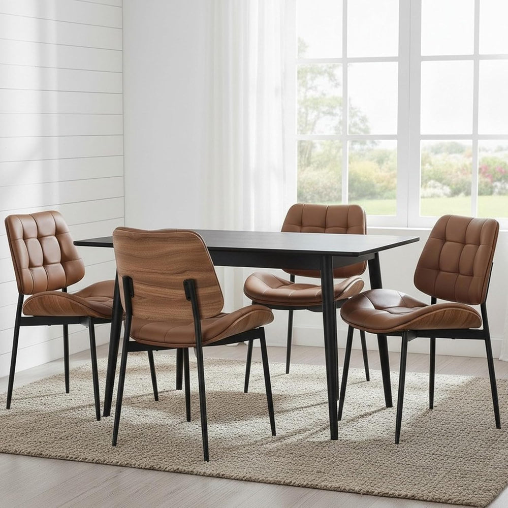 Mid Century Modern Dining Chairs Set of 2, Brown