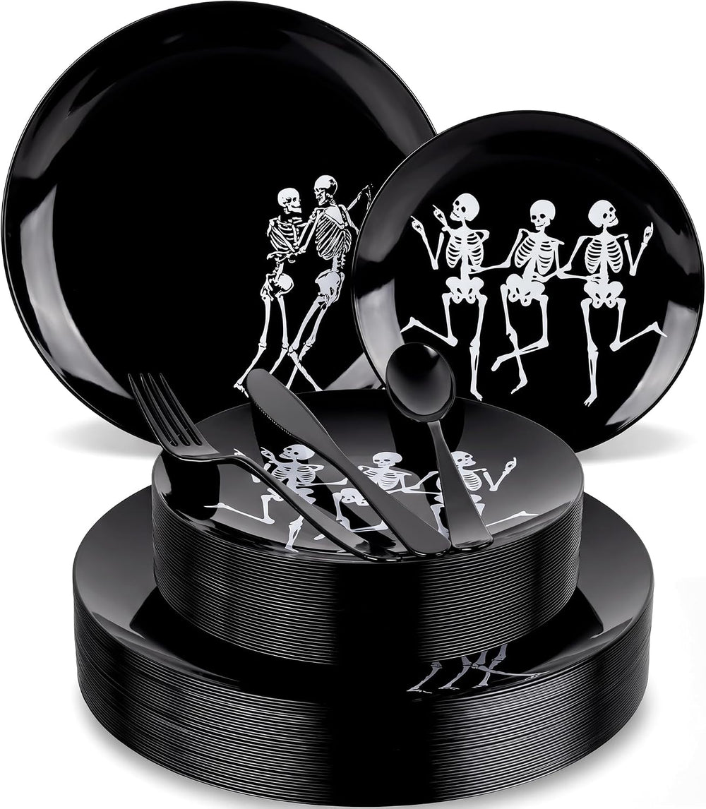 Hioasis 125 Pcs Halloween Plates for Party