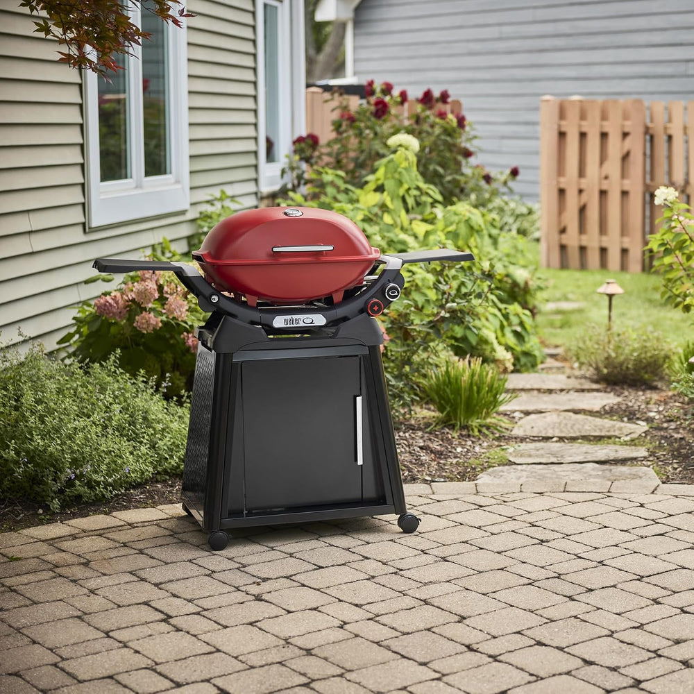 Weber Q 2800N+ Liquid Propane Grill with Stand, Flame Red – Wide 250°–700°F T...