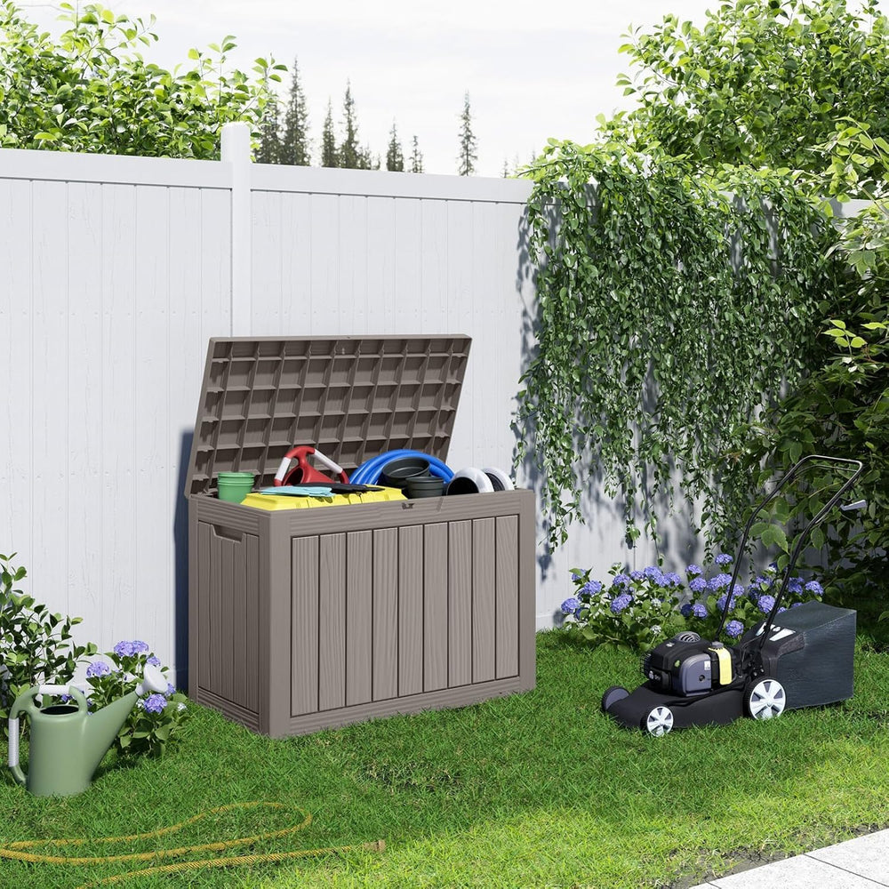 Vixzen 45 Gallon Outdoor Deck Box, Lockable Outdoor Storage Box for Patio Cus...