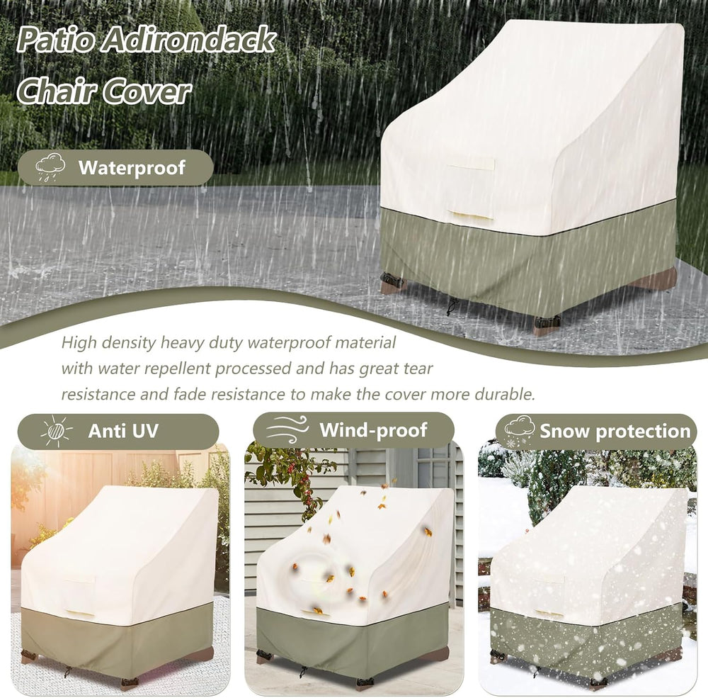 Bitubi Waterproof 4 Pack Patio Adirondack Chair Cover for Outdoor Chair Size ...