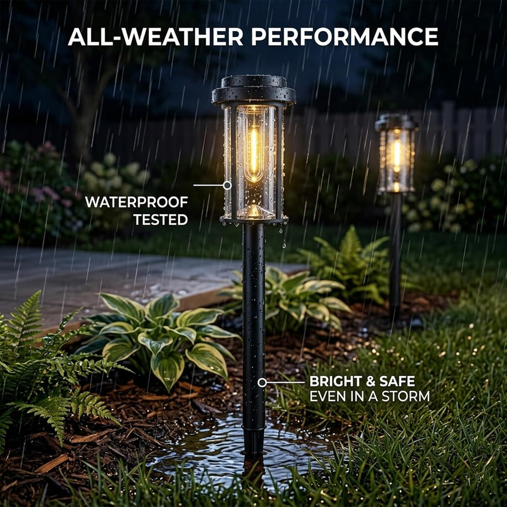 DERAYSION Solar Lights Outdoor, 8 Pack Upgraded Solar Pathway Lights, LED Sol...