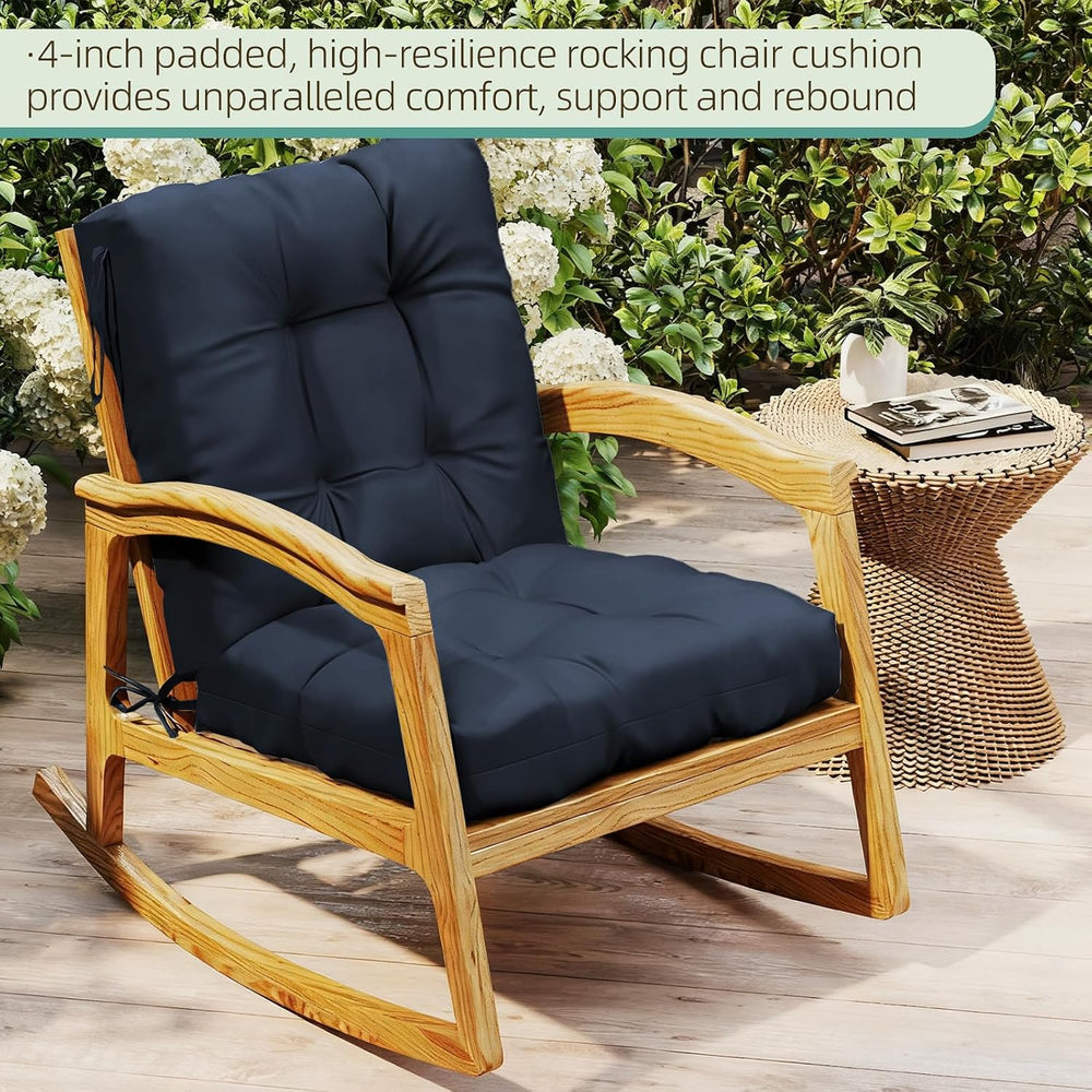 Outdoor Chair Cushions 42x21x4 Inch Set of 2, Dark Blue