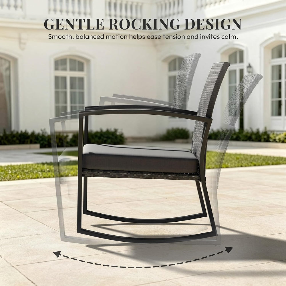 WWR Rocking Patio Bistro Sets 3 Piece - All-Weather - Conversation Furniture ...