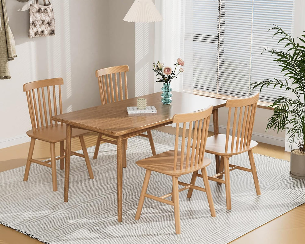 Dining Chairs Set of 4, Farmhouse Solid Wood Windsor Kitchen Chairs Set with ...