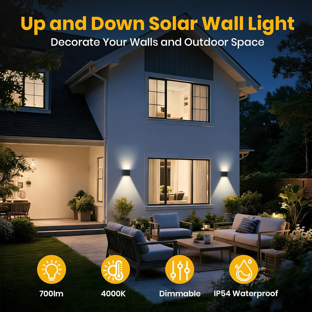 SOTTLOT Solar Wall Lights, Up and Down Solar Light Outdoor Waterproof
