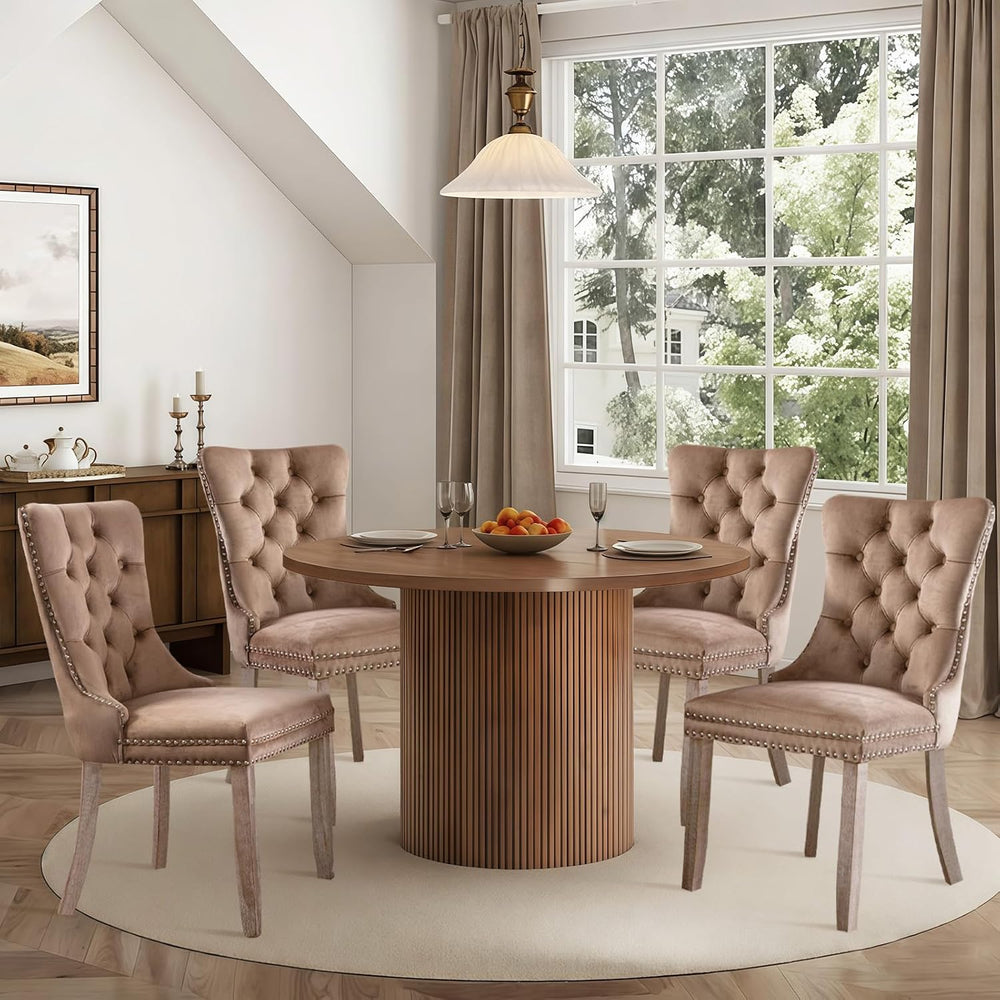 SoarFlash Velvet Dining Chairs Set of 2, Tall Back Side Chair, Modern Upholst...