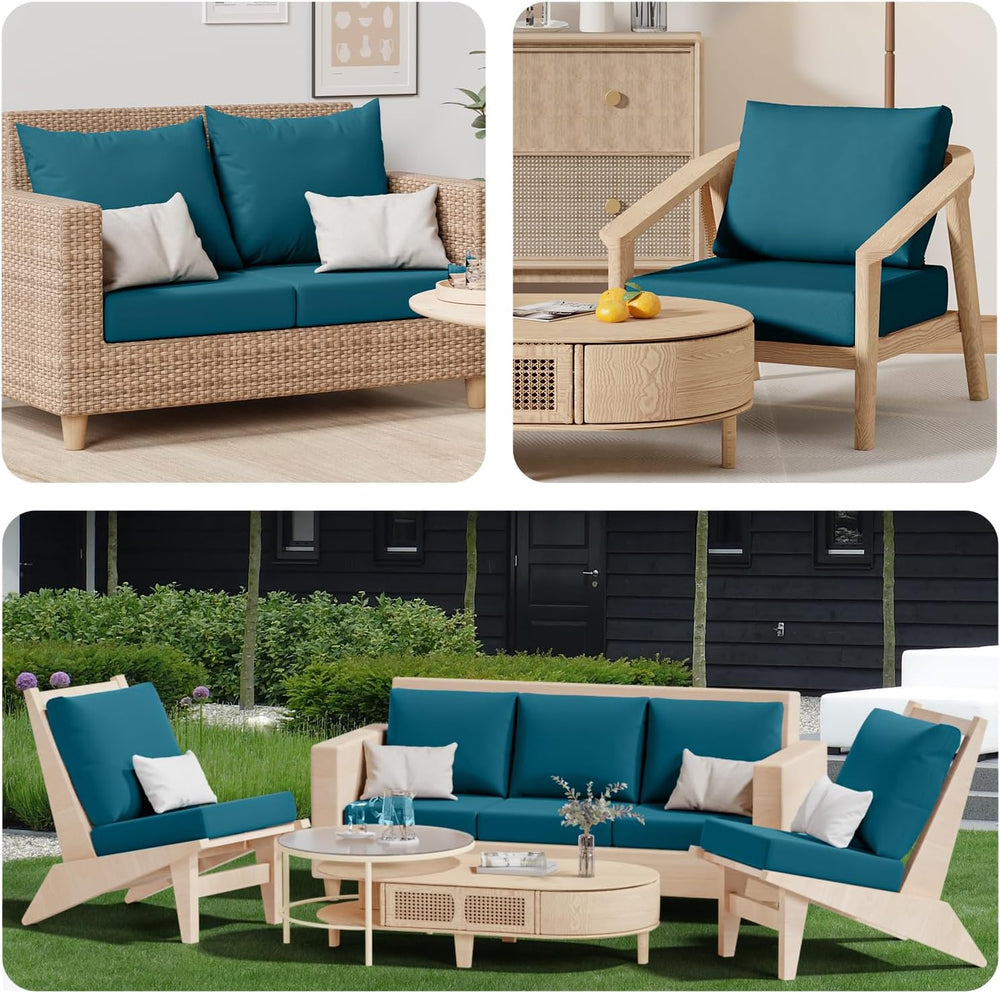 8Pcs Outdoor Cushion Covers, Stretch Patio Furniture Couch Chair Slipcovers