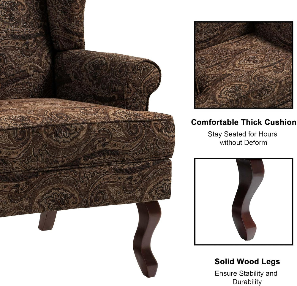 Accent Chair, High Back Upholstered Armchair with High Resilience Sponge &...