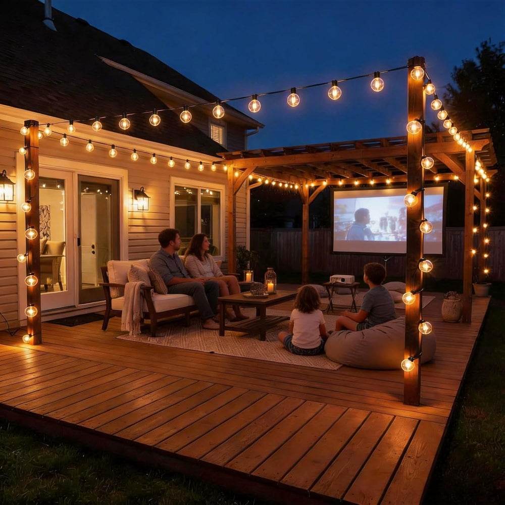 RTTY 120 FT Outdoor String Lights Waterproof, Patio Light 62 LED Bulbs