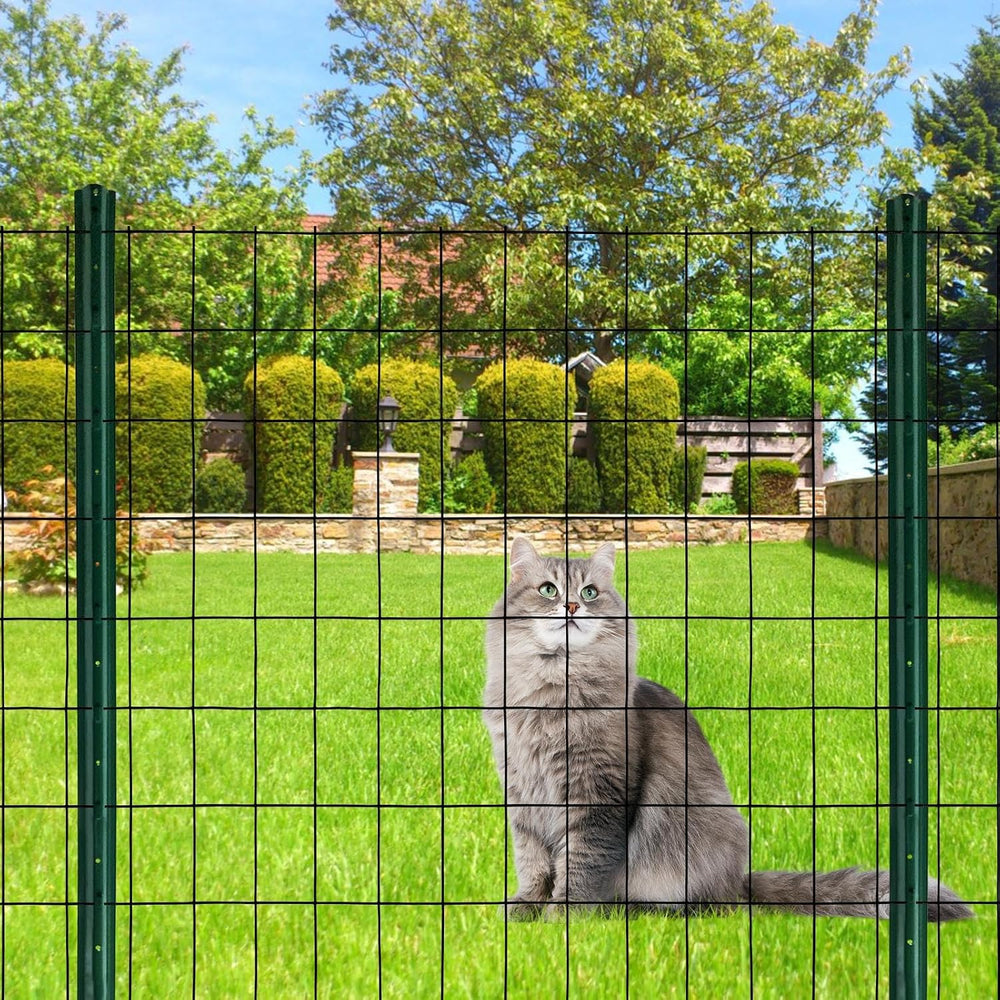 Black PVC Coated Welded Wire Mesh Garden Economy Fence 24 Inch x 50 Foot-3 In...