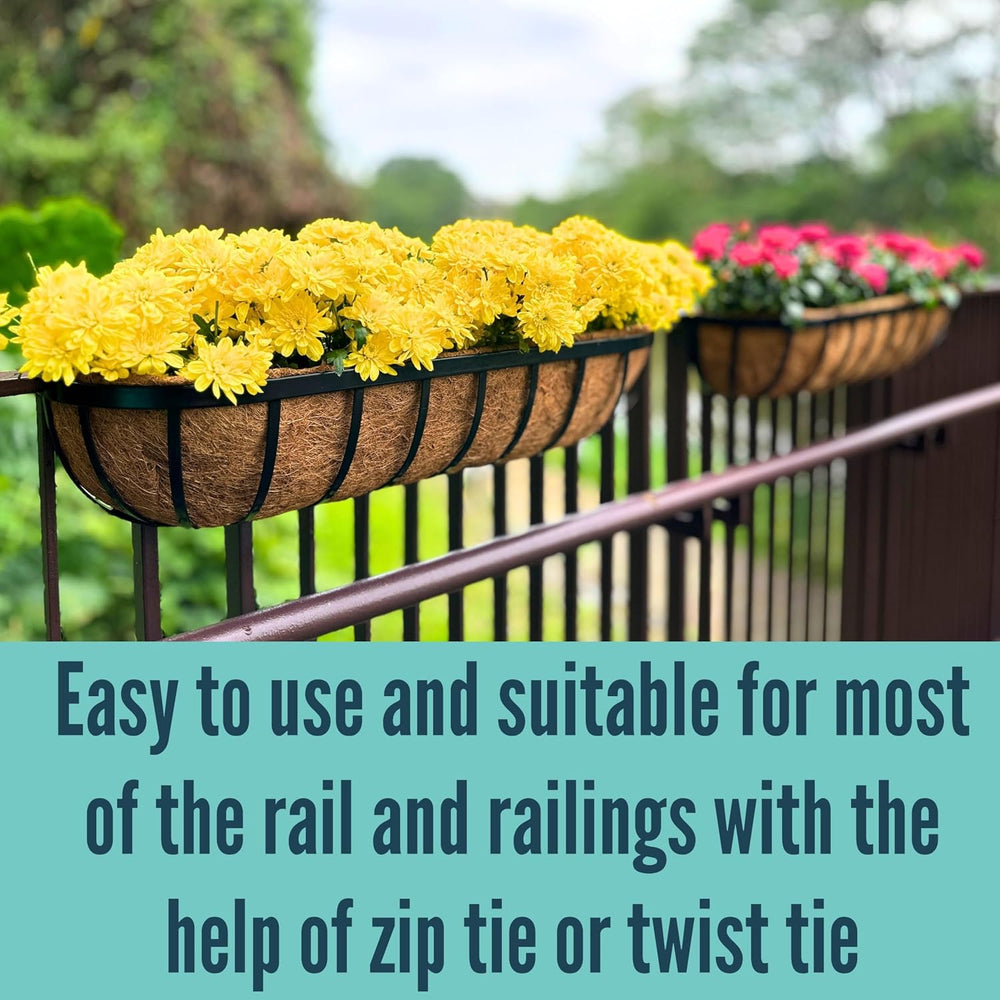 LaLaGreen Deck Railing Planter Box - 2 Pack, 36 Inch Large Wall Planters for ...