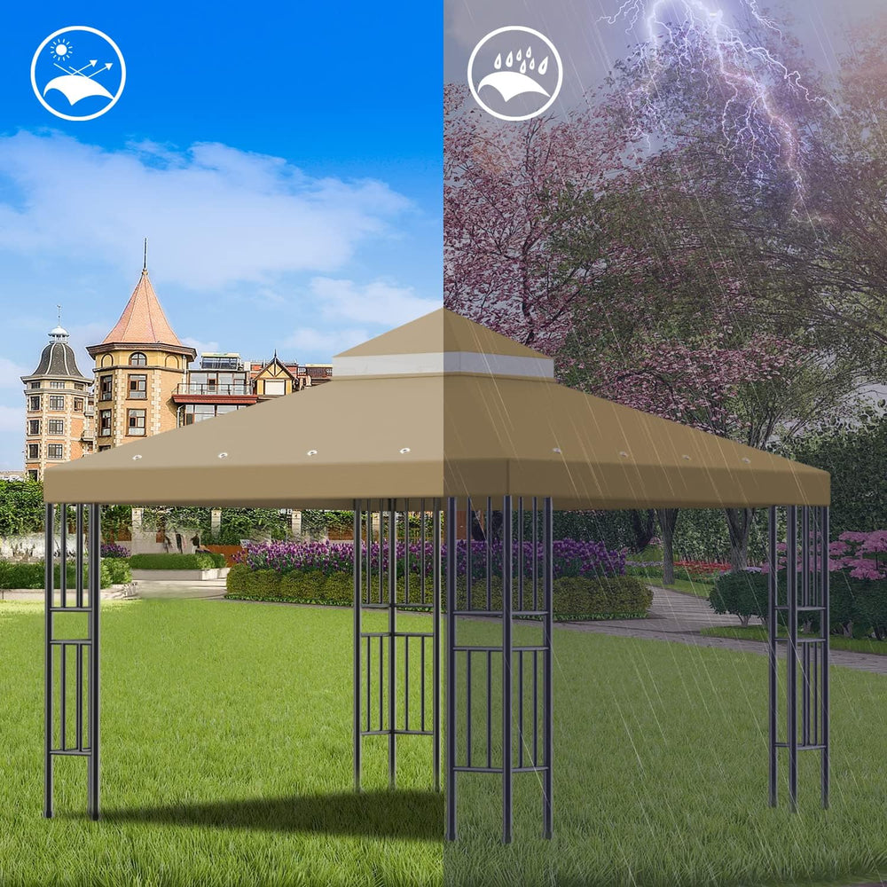 Sumfaller 10x10 FT Gazebo Replacement Canopy Top Cover