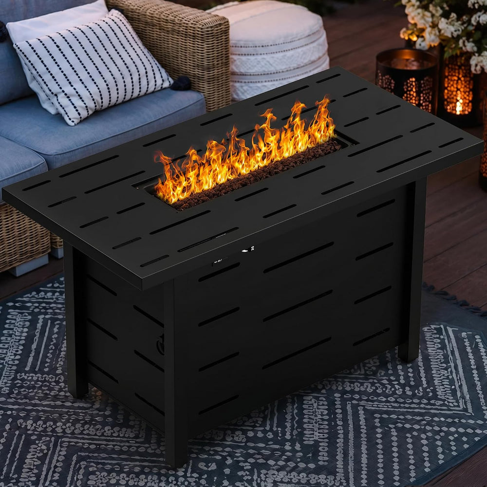 43 Inch Propane Fire Pit Table for Patio & Backyard, 50,000 BTU Steel Gas...
