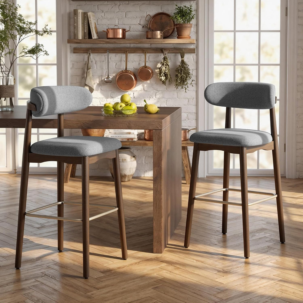 Counter Height Bar Stools, Solid Wood Barstools,30.5" Set of 2