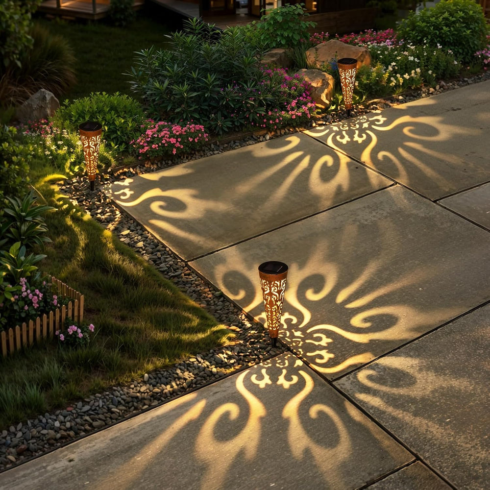 Go2garden 6Pcs Garden Solar Lights Outdoor Stakes Decorative Lighting for Yar...