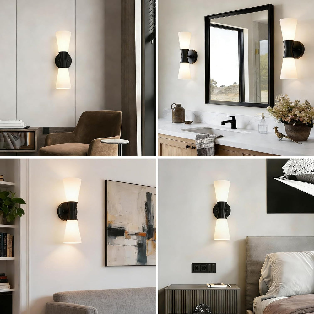 Wall Sconces Set of 2 for Bathroom, Modern Indoor Vanity Light Fixtures 15&qu...