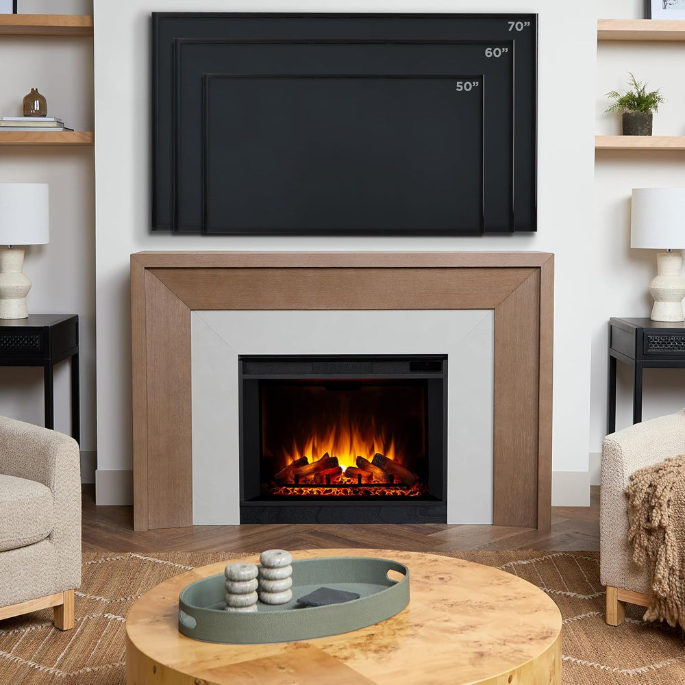 Real Flame Brooks 64” Grand Electric Fireplace with Mantel for Living Room or...