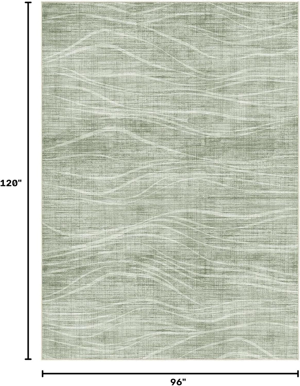 WITSHOCK 8x10 Area Rugs for Living Room: Green Rug Washable Modern Carpet
