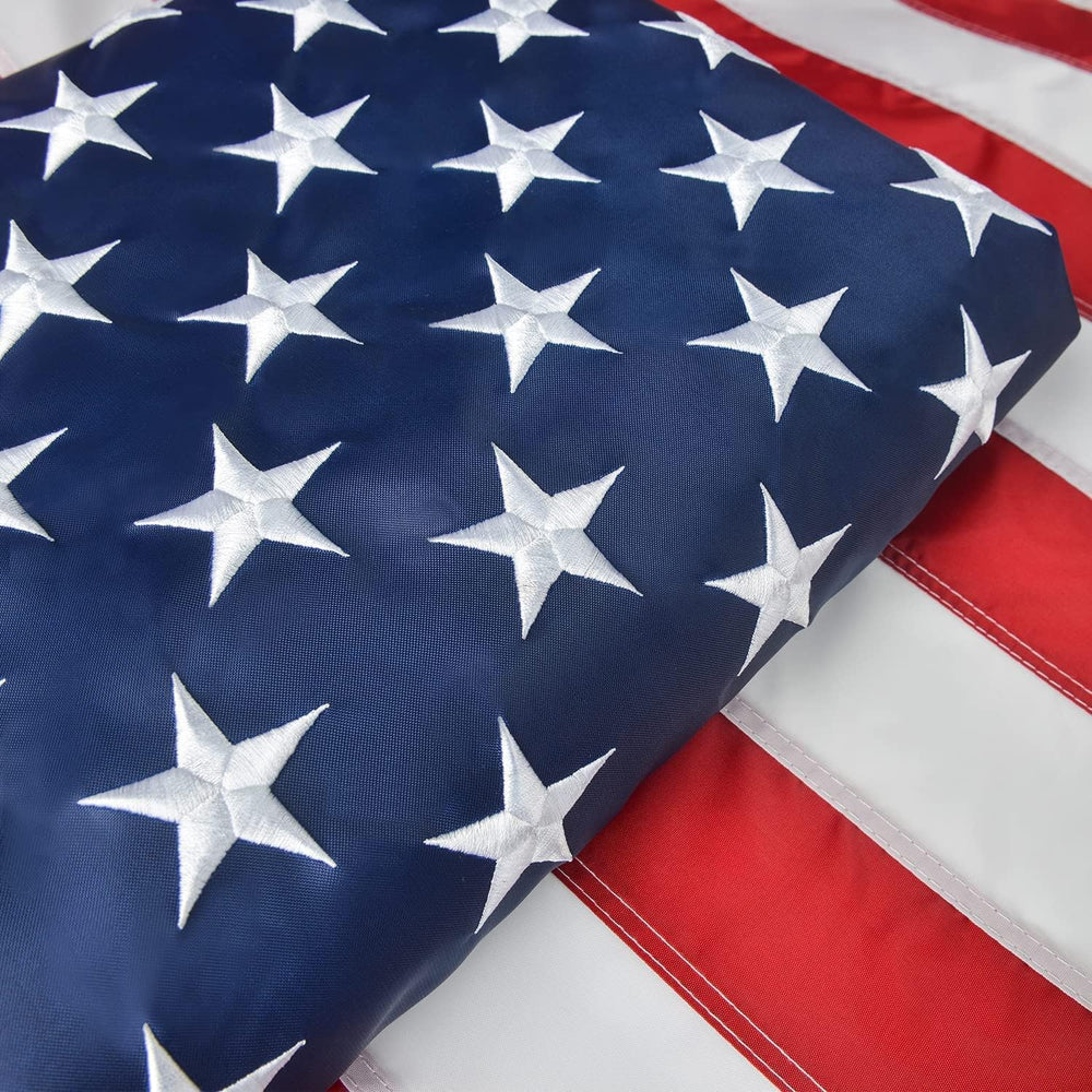 American Flag 5x8 FT, US Flag USA High Wind with Embroidered Stars, Sewn Stri...